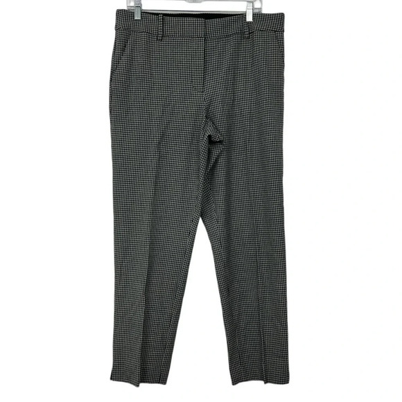 Talbots Women’s 12 Hampshire Ankle Pockets Mills Grey Black Houndstooth Pant - Picture 1 of 6